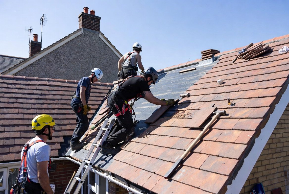 Chimney repair Ealing — GNP Roofing replacing chimney flashing and pots
