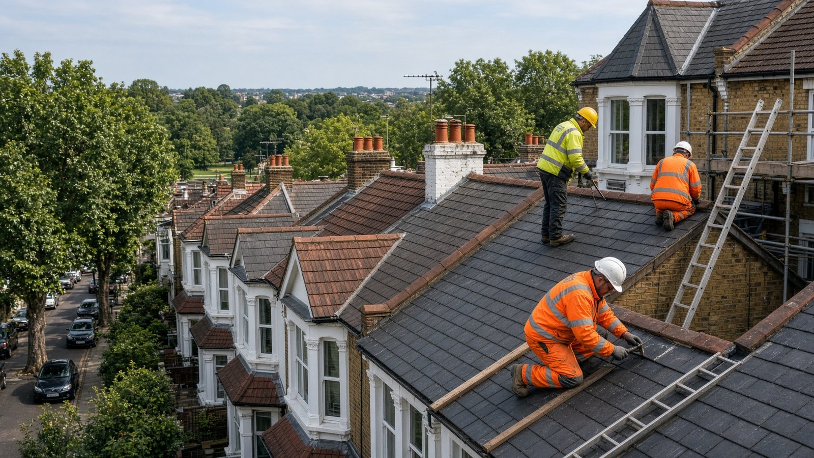 Roofers in Ealing completing a flat roof installation